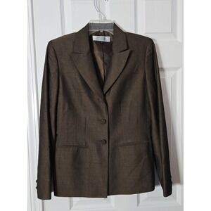 Tahari Womans Blazer Size 4 Bronze brown 3 Button